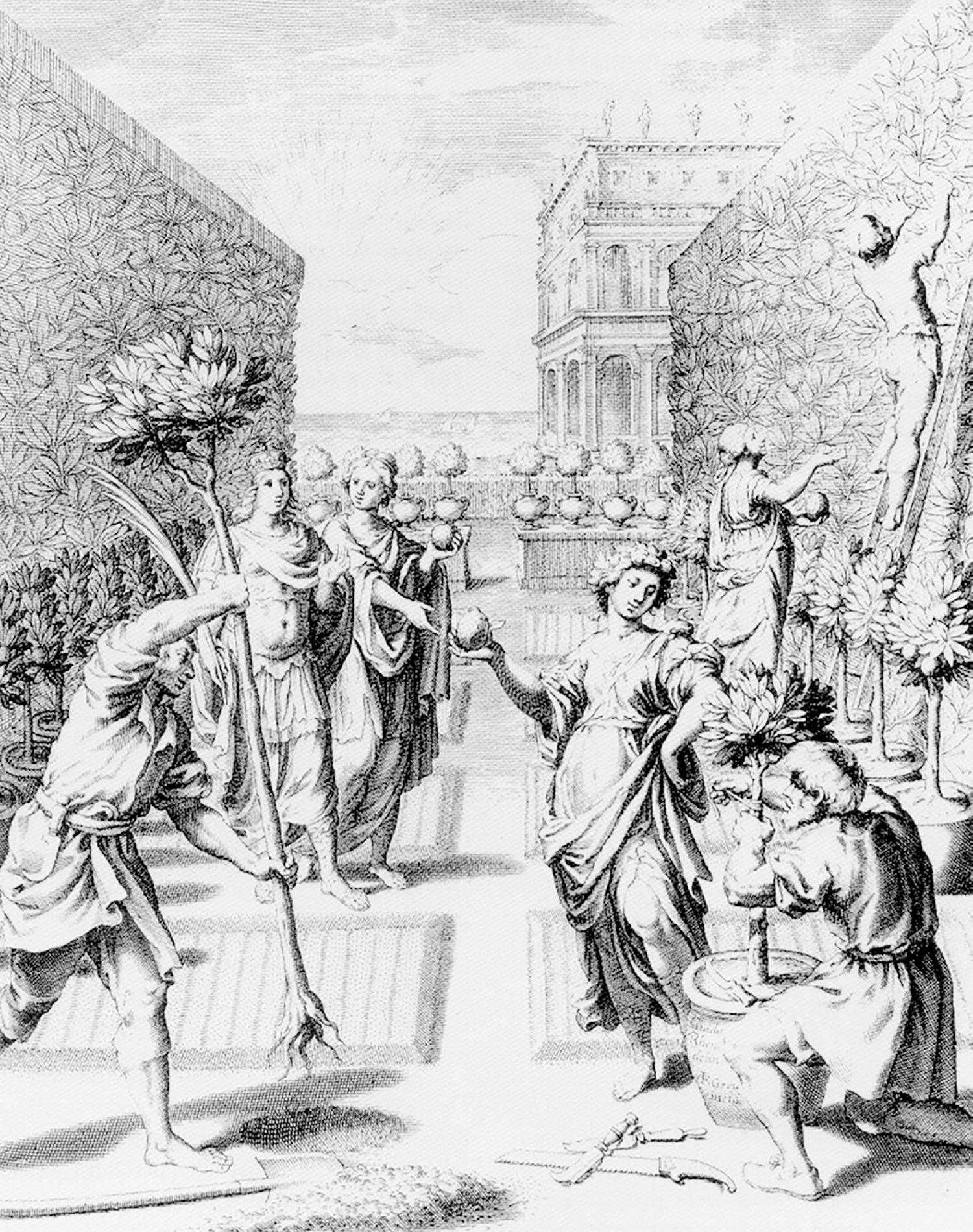 Apollo-beeld in de tuinen van Lauretum
